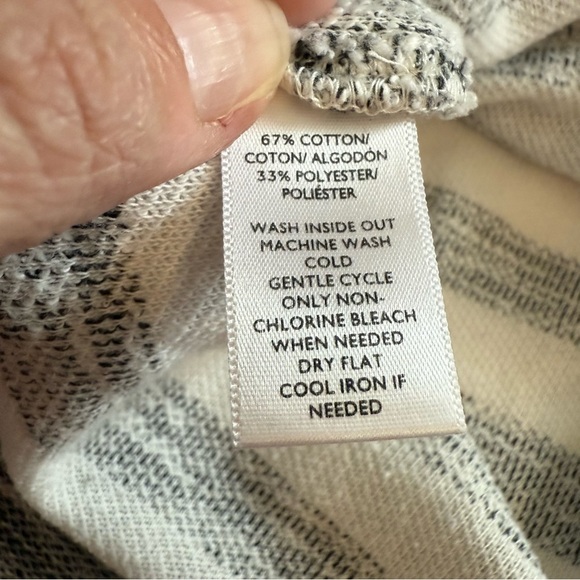 Lou and Grey Sleeveless Gray White Striped Longline Sweater Tank Top Size Medium - Picture 8 of 10